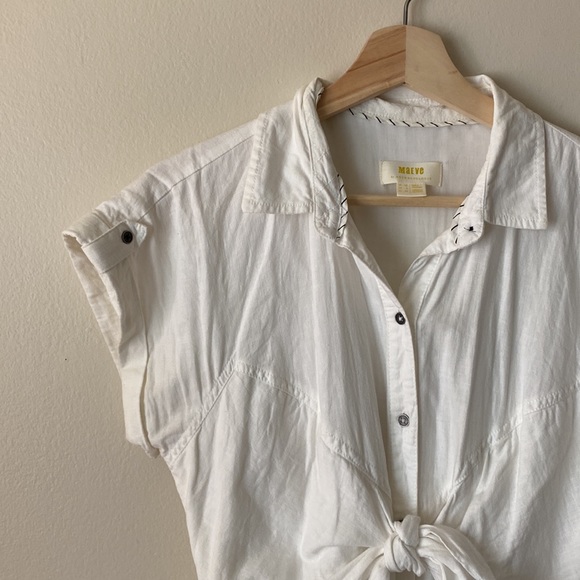 Anthropologie Maeve Linen Button Midi Dress - Picture 6 of 6